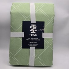 Izod 60" x 102" Oblong Green Harbor Trellis Tablecloth Water Resistant Polyester