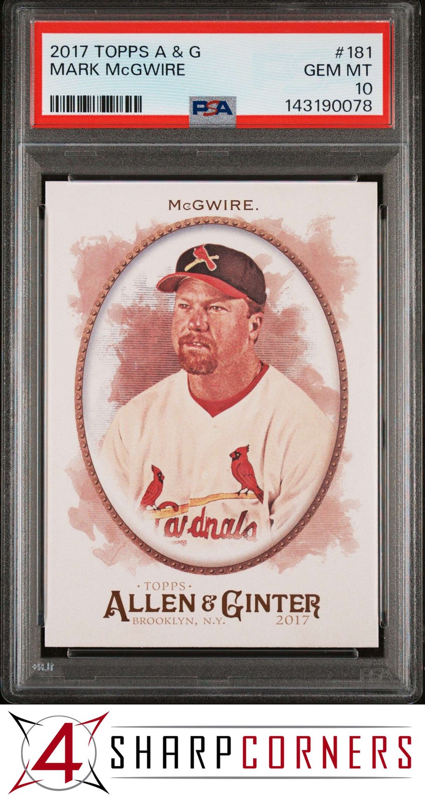 2017 TOPPS ALLEN & GINTER #181 MARK McGWIRE PSA 10