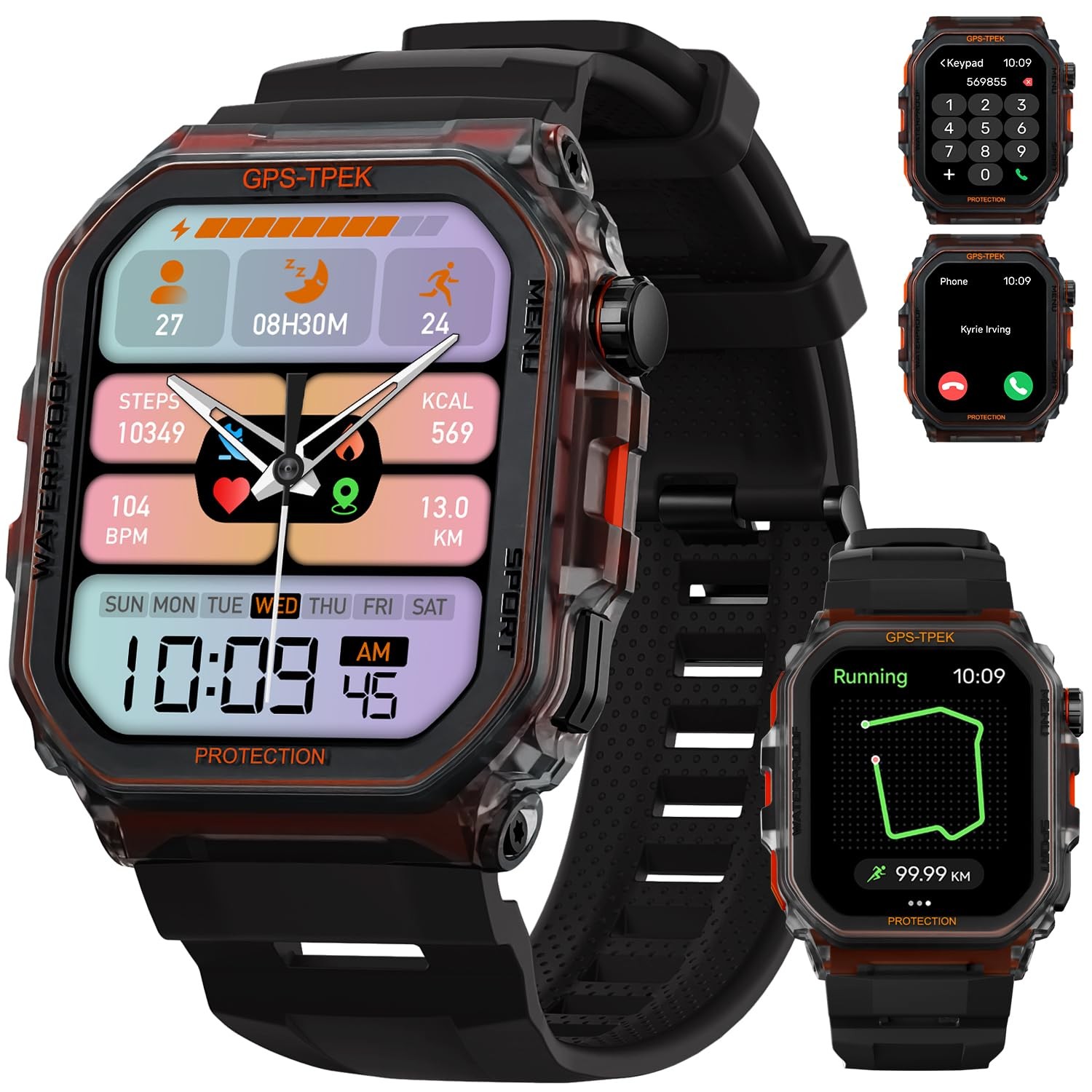 Military Smartwatch for Men - Fitness Tracker with Waterproof Design