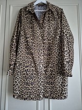 Pieces Leopard Print Shirt Dress, 100% Cotton,  Size Medium 