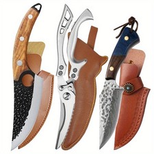 3PCS Kitchen Knife Set Hand Forged Boning Butcher Cleaver Utility Knives