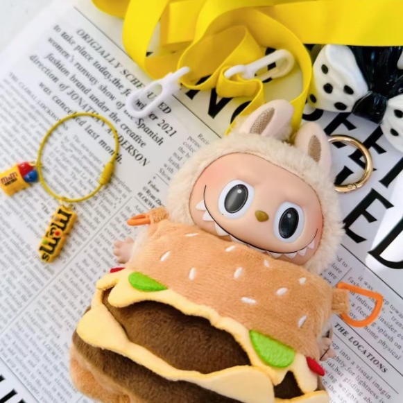 (No Dolls) Hungry Burger Outfit for LUFUFU Macaron 17cm and Have A Seat 15cm