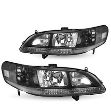 Headlight Assembly For Honda Accord 1998-2002 Chrome Pair