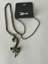 ZAD Fox Charm Chain Brass Tone 30 inches Around Necklaces