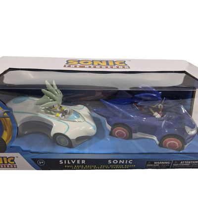 NKOK, Sonic the Hedgehog, Team Racing Silver & Blue Sonic. Pull Back Racer set