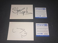 STING & STEWART COPELAND signed autograph 3x4 blank In Person THE POLICE ACOA