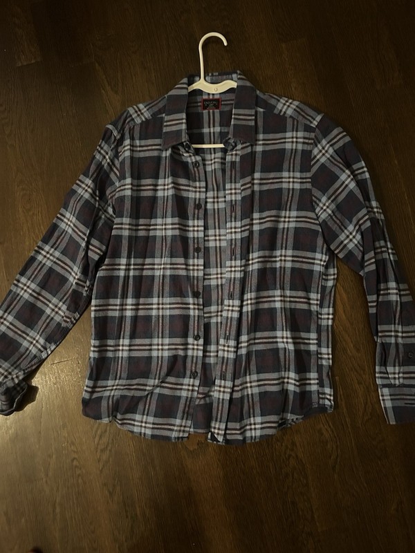 UNTUCKit Men's Plaid Check Long Sleeve Shirt, Large, Blue