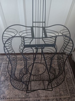 Vtg 90s Y2K Guitar CD Disc Rack Shelf Storage Mid Century Decor