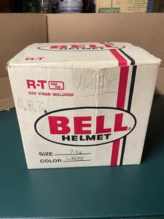Vintage Bell R T White Open Face Helmet w/ 520 Visor & Shield in original box