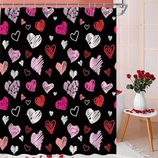 Valentine's Day Shower Curtain Love Heart Sweet Lovers Romantic Couple