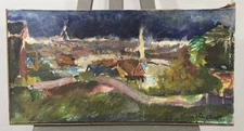 Oil on Canvas Early 20th Signed: Landscape French School/German? 33x65.5