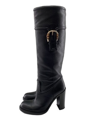 Womens GUCCI GUCCI Long boots 38 BLK Leather