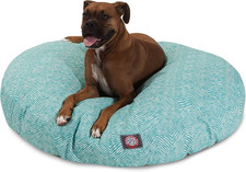 Teal Native Large round Indoor Outdoor Pet Dog Bed with Removable Washable Cover