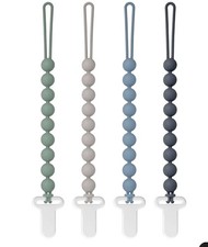     CUDDLE CAMPUS PACIFIER CLIP HOLDER 6 MONTHS  SET OF 4 ,NEW OPEN BOX    