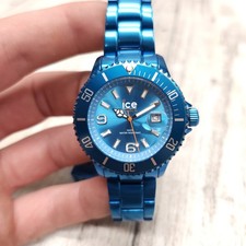 Ice Watch Ice-Alu Turquoise Unisex 43MM Quartz Fashion Watch. Metal Linked Band