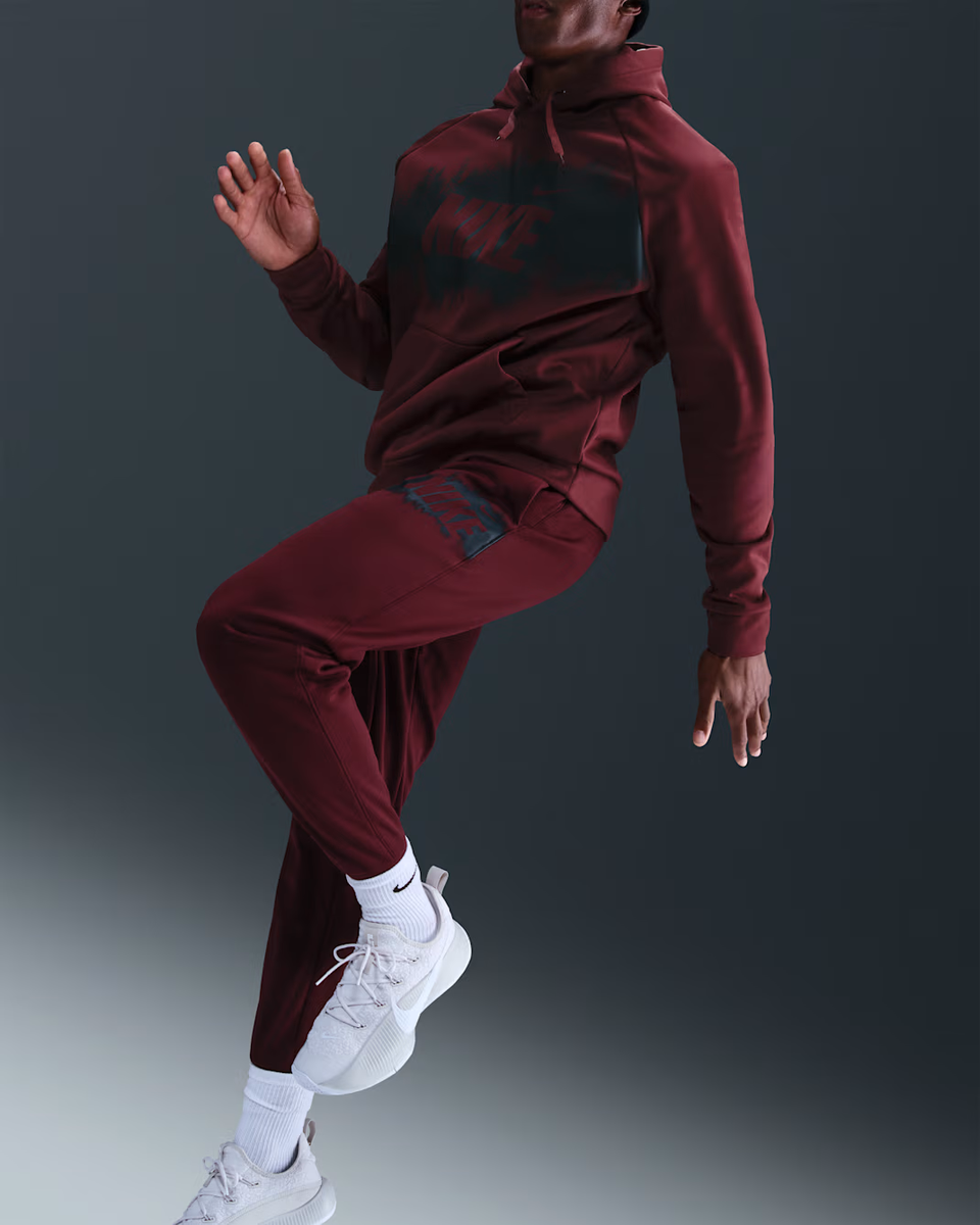 Nike Men's Therma-FIT Fleece Joggers Pants Red Burgundy Mens Sz L