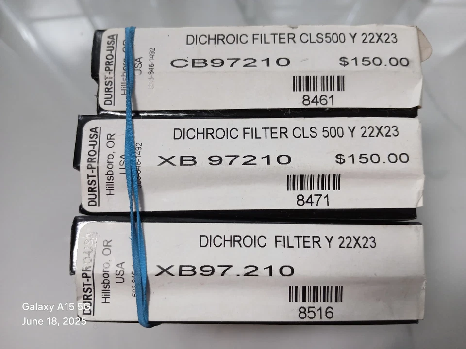 1x Durst CLS 500 501 Dichroic Yellow Filter Model# CB97210 22x23mm Size I - Image 3 of 4