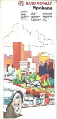 1981 Rand McNally Road Map SPOKANE Washington Dishman Opportunity Vera Yardley