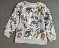 Boys Marvel Hoodie Gray Sweatshirt Comic Avengers Hulk Hero America Graphic 5