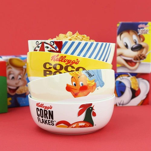 Kelloggs Large Cereal Bowl Set Set of 4 Big Novelty Cereal Bowls Very