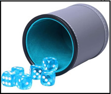 Dice Cup Set PU Leather  Felt-Lined Quiet Shaking for Yahtzee Farkle Liars 