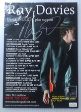 Ray Davies (Kinks) autographed concert advertising flyer signed in silver marker