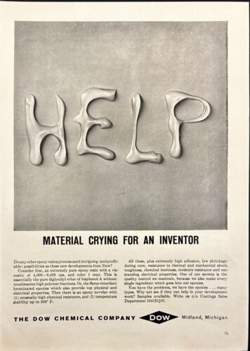 Pubblicità Dow Chemical Company Epoxy Midland MI stampa d'epoca 1962