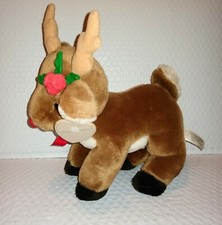 Vintage The Summit Collection Reindeer Heartwarmers 10in Soft Fur Plush 1989 Tag