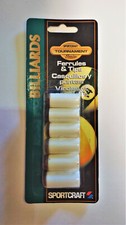 6 Pack Sportcraft Press On Leather Tip Ferrules  Tips Billiard Pool Cue NIP