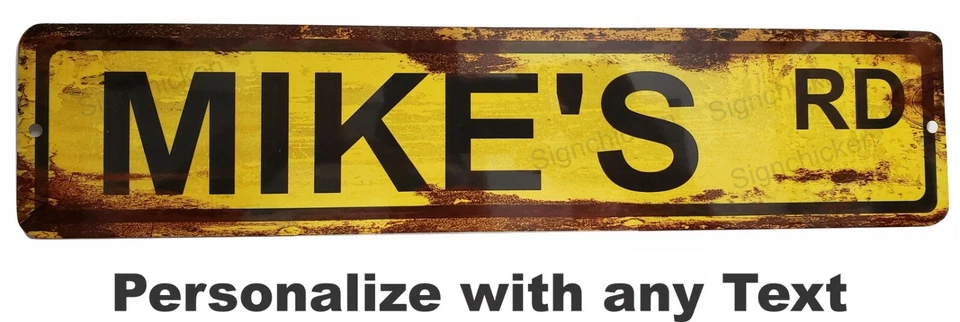 Custom Personalized Street Signs, garage sign, road sign, RUSTY VINTAGE LOOK new - Image 3 of 4