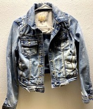 Lost Distressed Denim Jacket Sz Small
