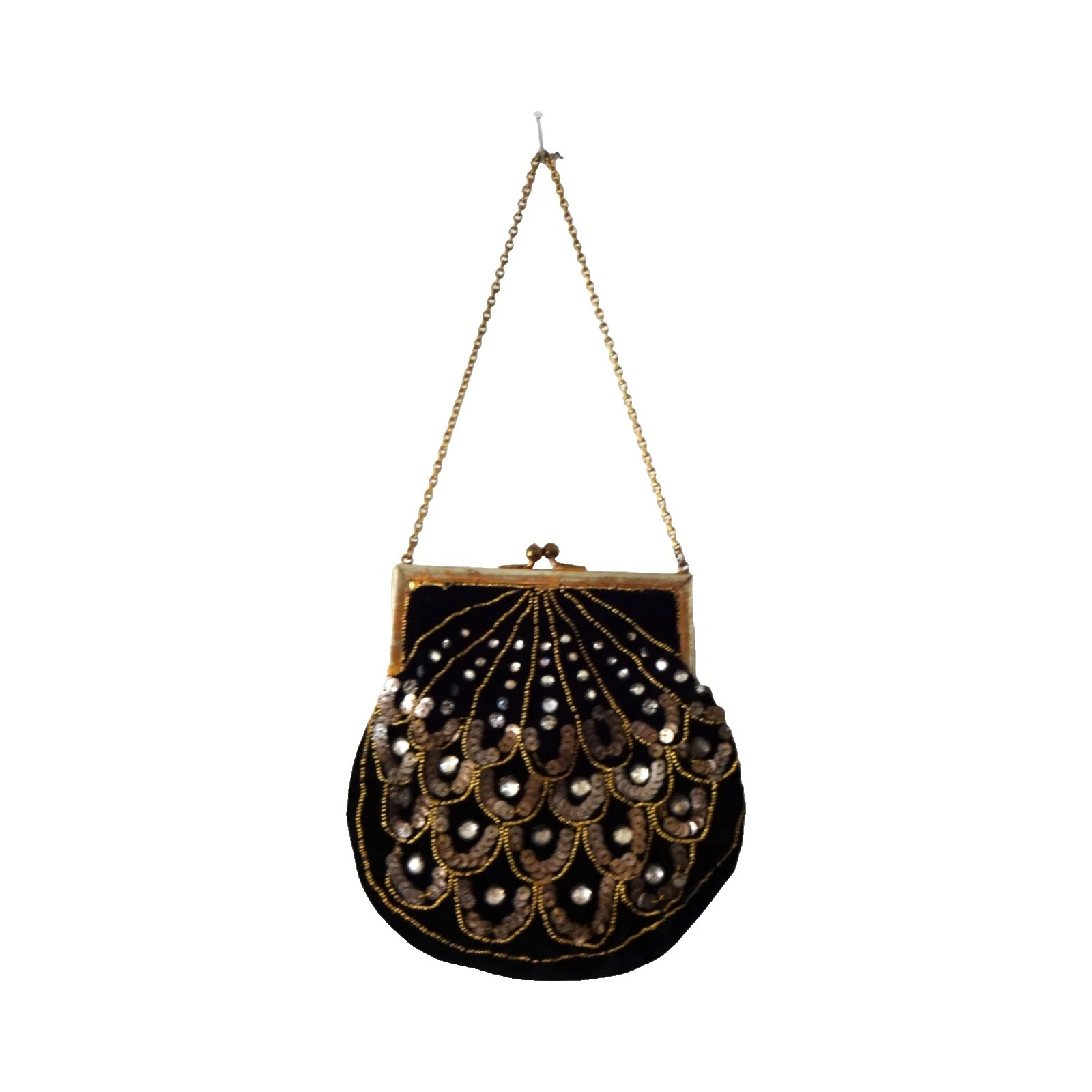 Bolso negro con cuentas Vintage Bolsas, Bolsos y estuches