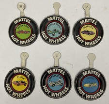 Hot Wheels Redline METAL BUTTONS - Lot of 6 Original Vintage HK Button Badge Pin