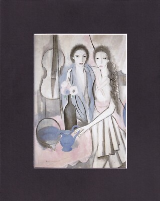 8X10'' Matted Print Art Picture: Marie Laurencin, Two Sisters With A Cello