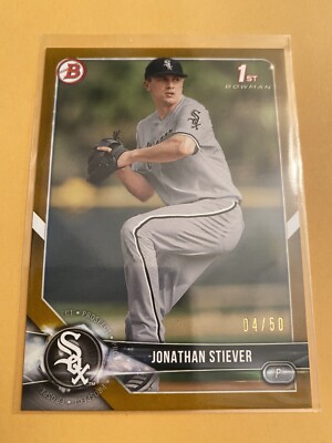 2018 1st Bowman Draft Gold /50 Jonathan Stiever BD-27 Chicago White Sox Rookie