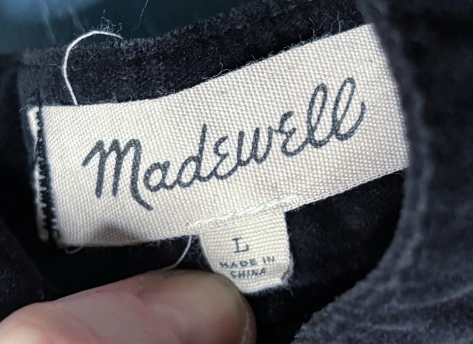 Madewell Черный Бархатный Узкий Комбинезон Средний Goth Core Whimsigoth Preppy ЧИТАЙТЕ - Изображение 3 из 4