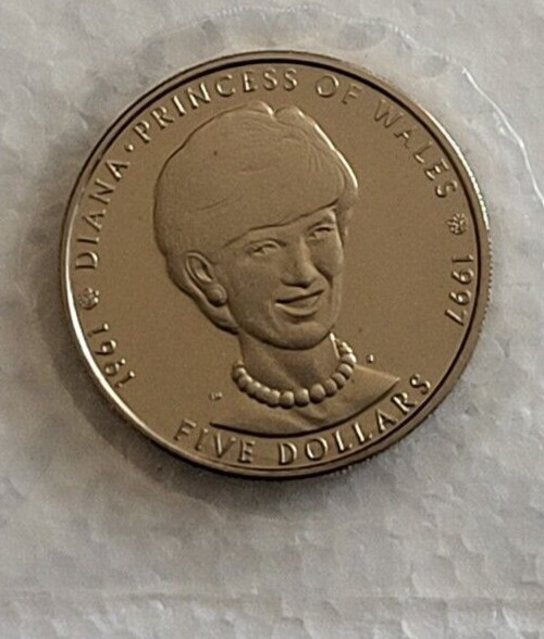 1997 DIANA PRINCESS OF WALES $ 5 MARSHALL ISLANDS COIN