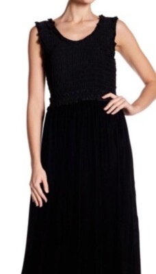 knee length dresses for ladies Kerra Smocked Linen Maxi Dress