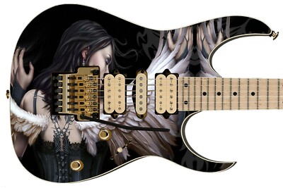 Guitar Skin Axe Wrap 5 Star Bass Body Pick Guard Reface - Wings in Corset 753