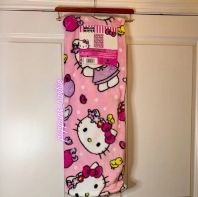 Hello Kitty Pink Easter Throw Blanket 50x70 Sanrio Spring NWT