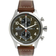 ALPINA AL-725GR4S6 Startimer Pilot Automatic Leather Watch - £2100