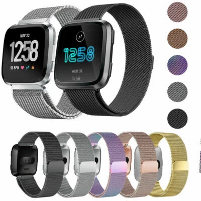 For Fitbit Versa 2 Milanese Magnetic Loop Metal Strap Stainless Steel Wrist Band