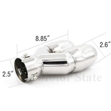 2.5 Inlet 2.6 Outlet 9.25 Length Angled Double Exhaust Tip Twin Outlet