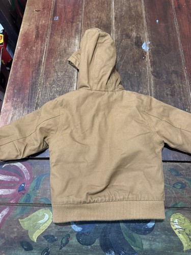 Carhartt Hooded Jacket Brown With Inner Lining Youth Boys Size 18 Months Coat - Picture 10 of 14