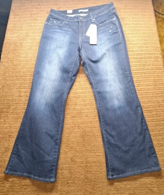NWT Levi's 529 Curvy Boot Cut Dark Wash Mid Rise Womens Blue Jeans Size 16 Short