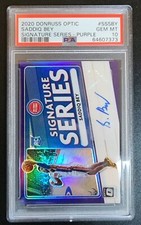 2020 Donruss Optic Saddiq Bey #SSSBY Signature Series - Purple PSA 10 GEM MINT