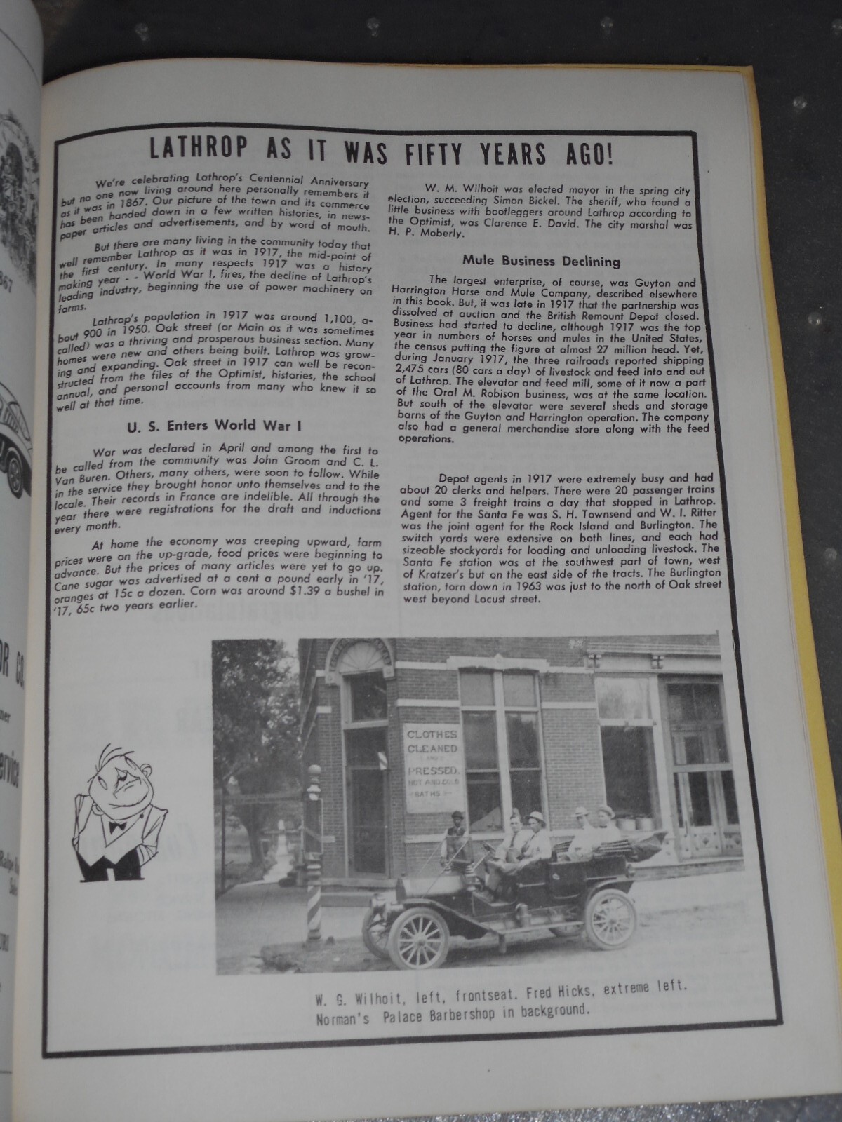 100 Year Photo History of Lathrop Missouri, Time line of Events, Old MO