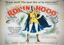 Adventures Robin Hood ORIGINAL Quad Movie Poster Errol Flynn BFI 60 Anniversary
