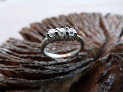Bague Ancienne En Argent 925 Avec Zirconiums - Taille 51 - État Correct
