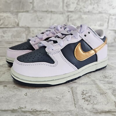 Nike Dunk Low (PS) Copper Swoosh Purple DX1664-400 Pre School Size